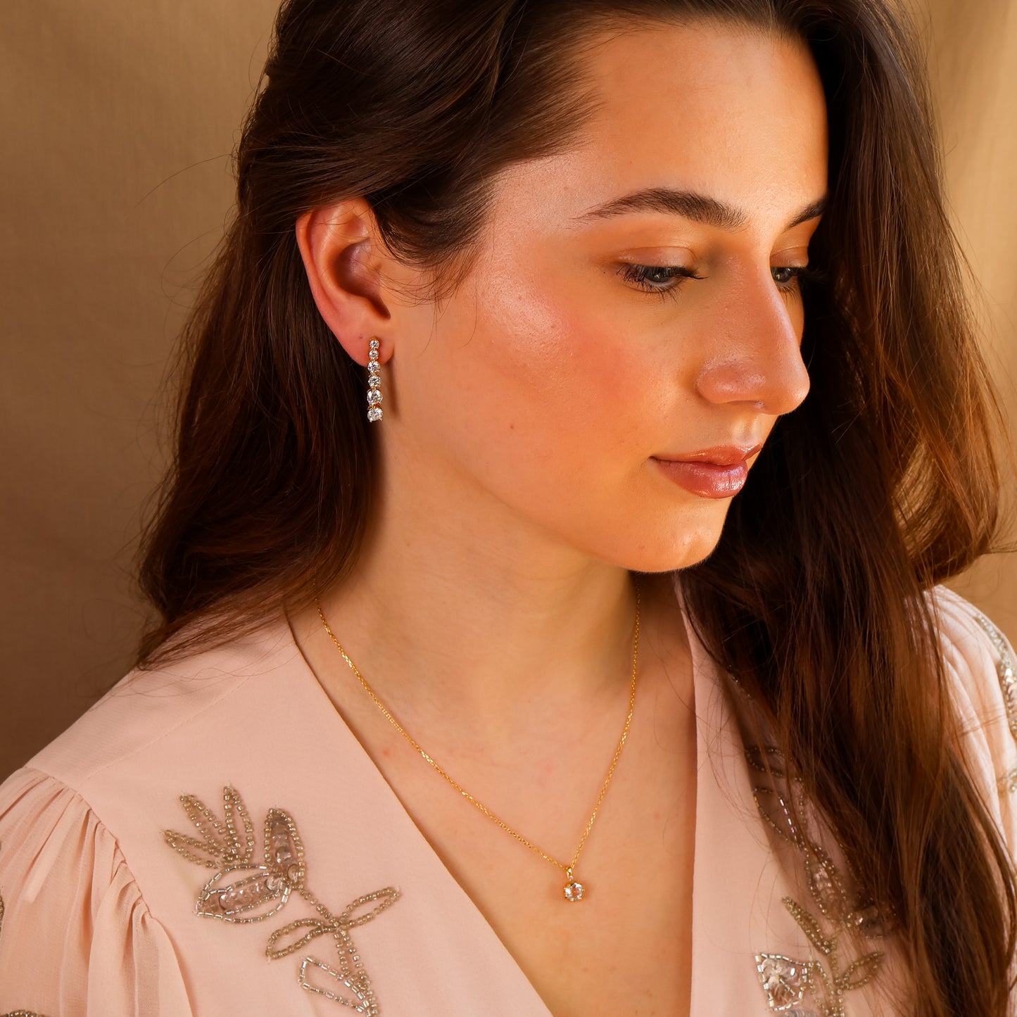 Anya Genuine Moissanite Earrings 14K Gold Vermeil