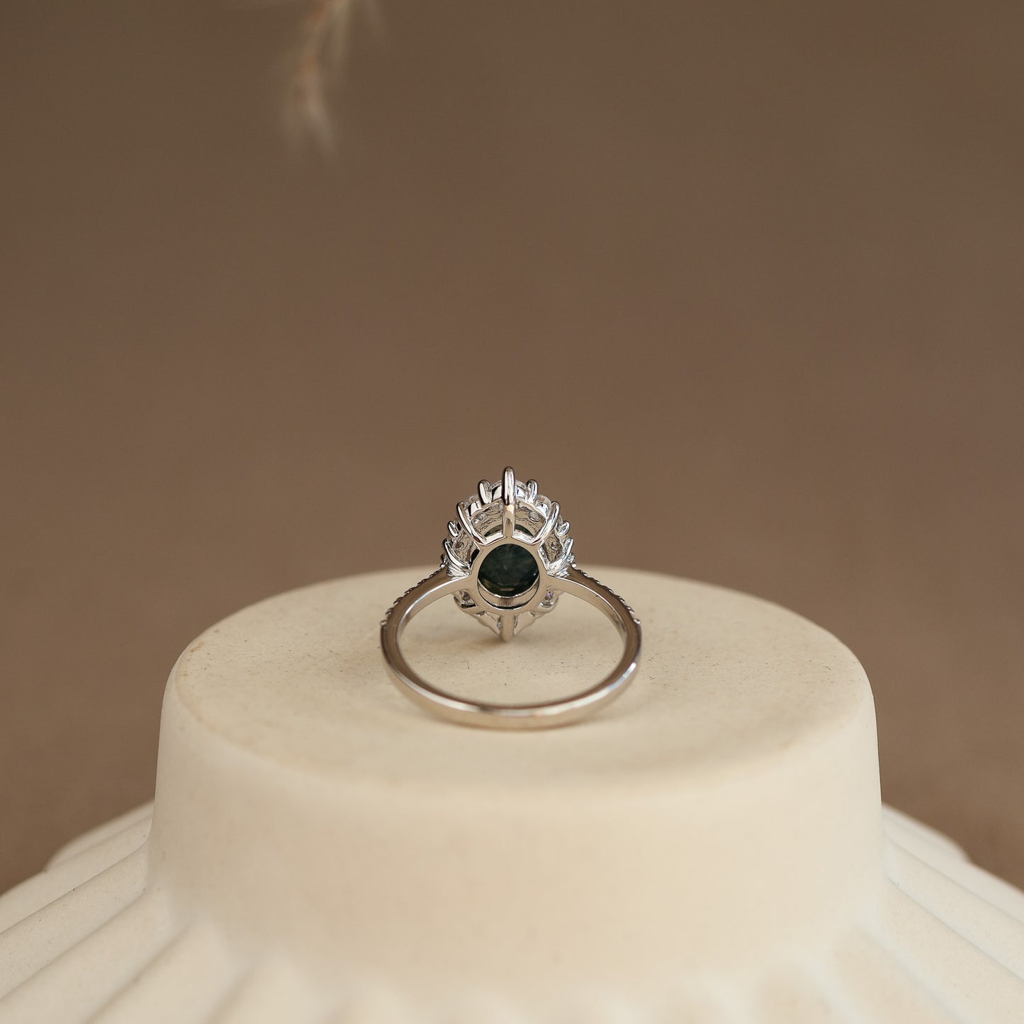 Elowen Natural Moss Agate Sterling Silver Ring