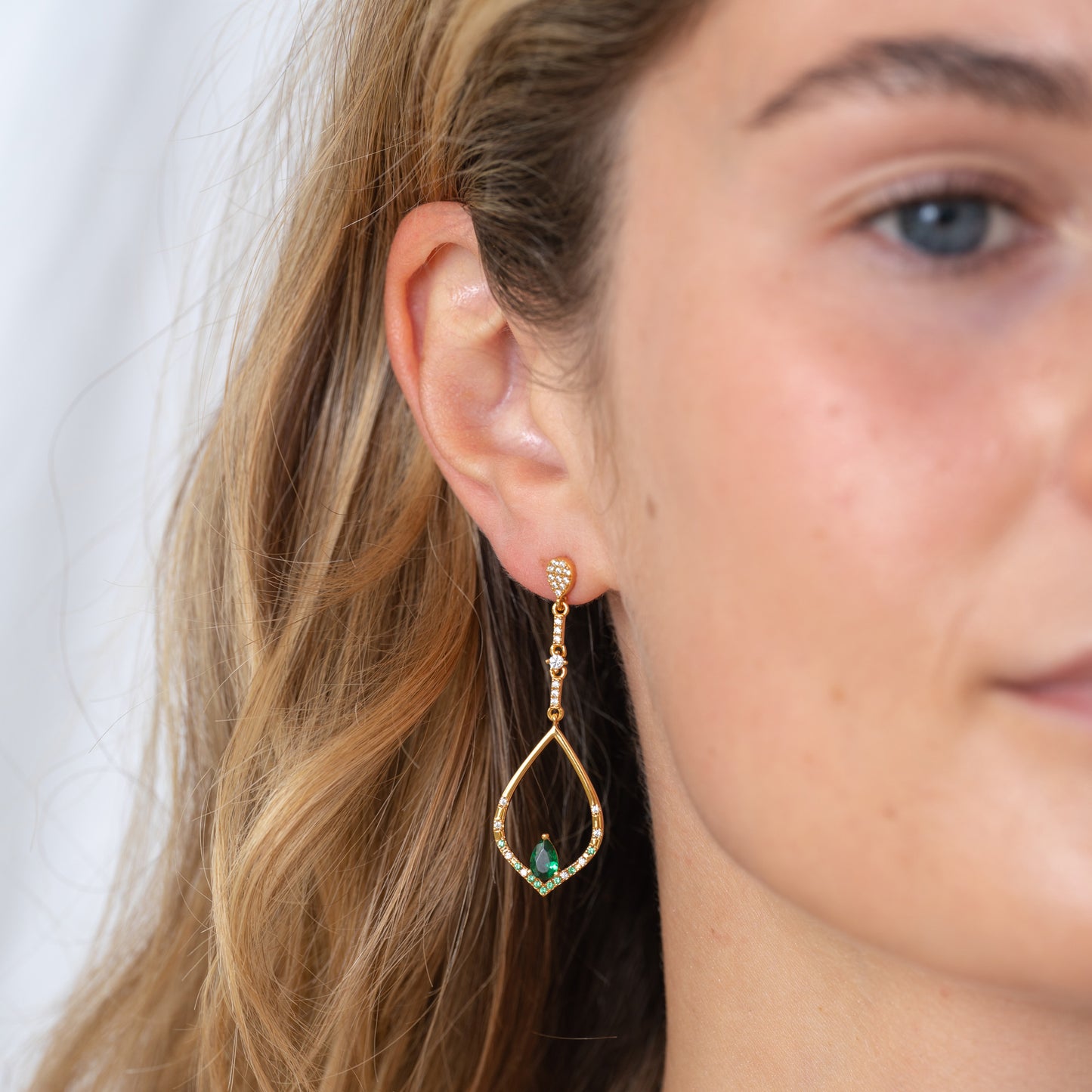 Daphne Green Drop Earrings