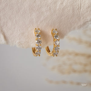 Scarlett Genuine Moissanite Huggie Earring - Rainbow Rocks Jewellery