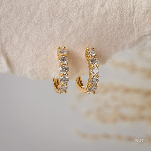 Scarlett Genuine Moissanite Huggie Earring - Rainbow Rocks Jewellery