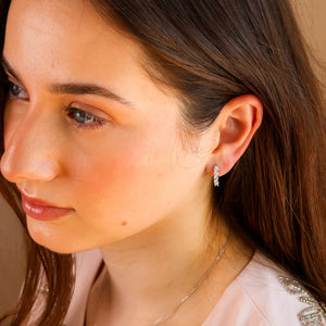 Scarlett Genuine Moissanite Huggie Earring - Rainbow Rocks Jewellery