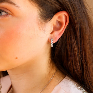 Scarlett Genuine Moissanite Huggie Earring - Rainbow Rocks Jewellery