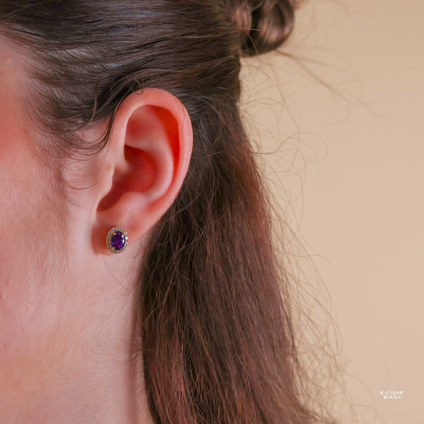 Odessa Amethyst Oval Earrings 14K Gold Vermeil