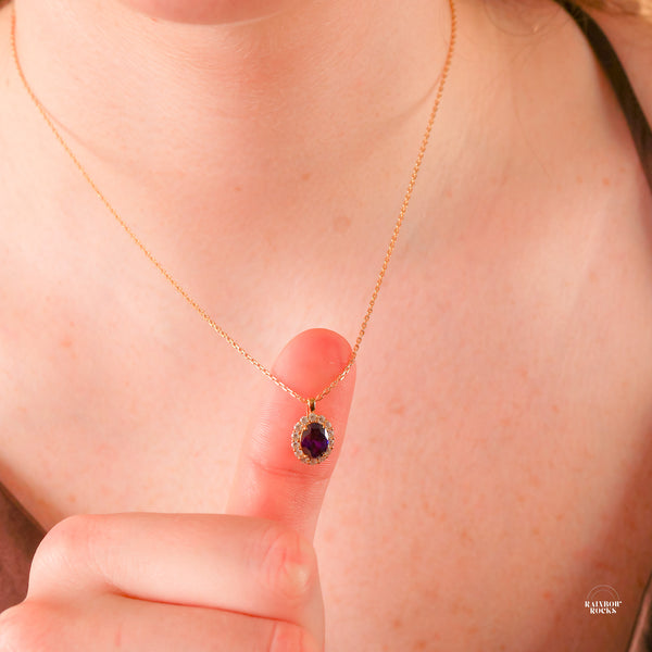Odessa Amethyst Necklace 14K Gold Vermeil - Rainbow Rocks Jewellery