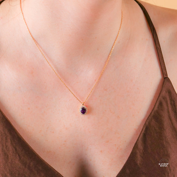 Odessa Amethyst Necklace 14K Gold Vermeil - Rainbow Rocks Jewellery