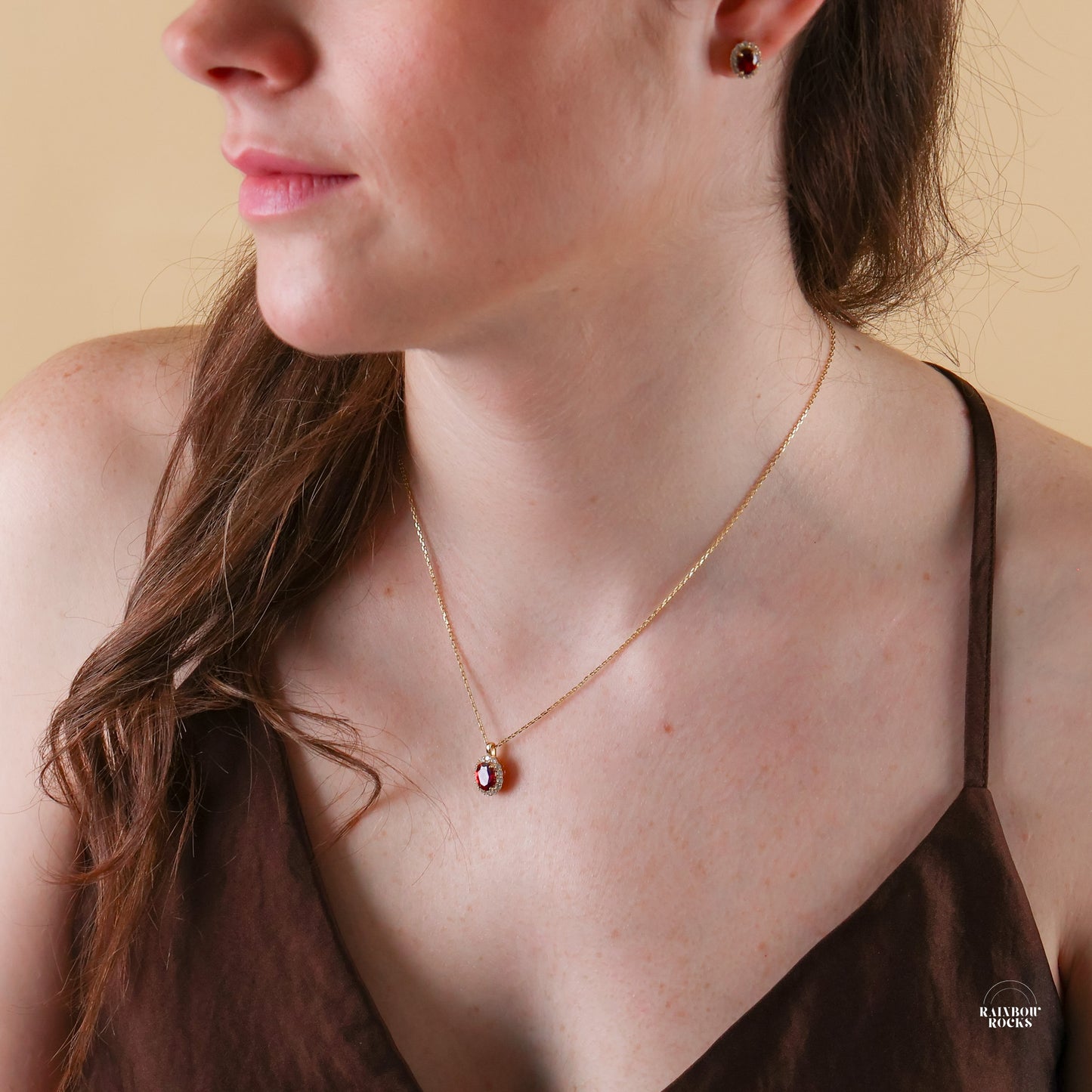 Odessa Genuine Ruby Necklace 14K Gold Vermeil