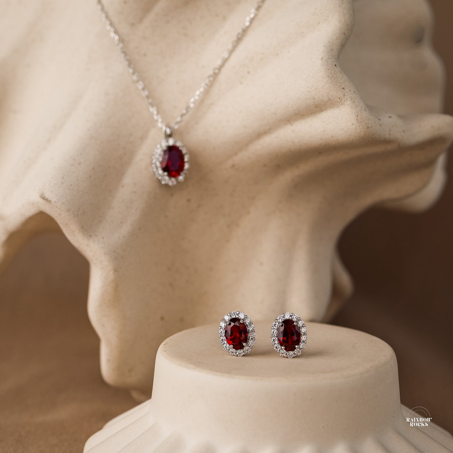 Odessa Genuine Ruby Necklace 14K Gold Vermeil