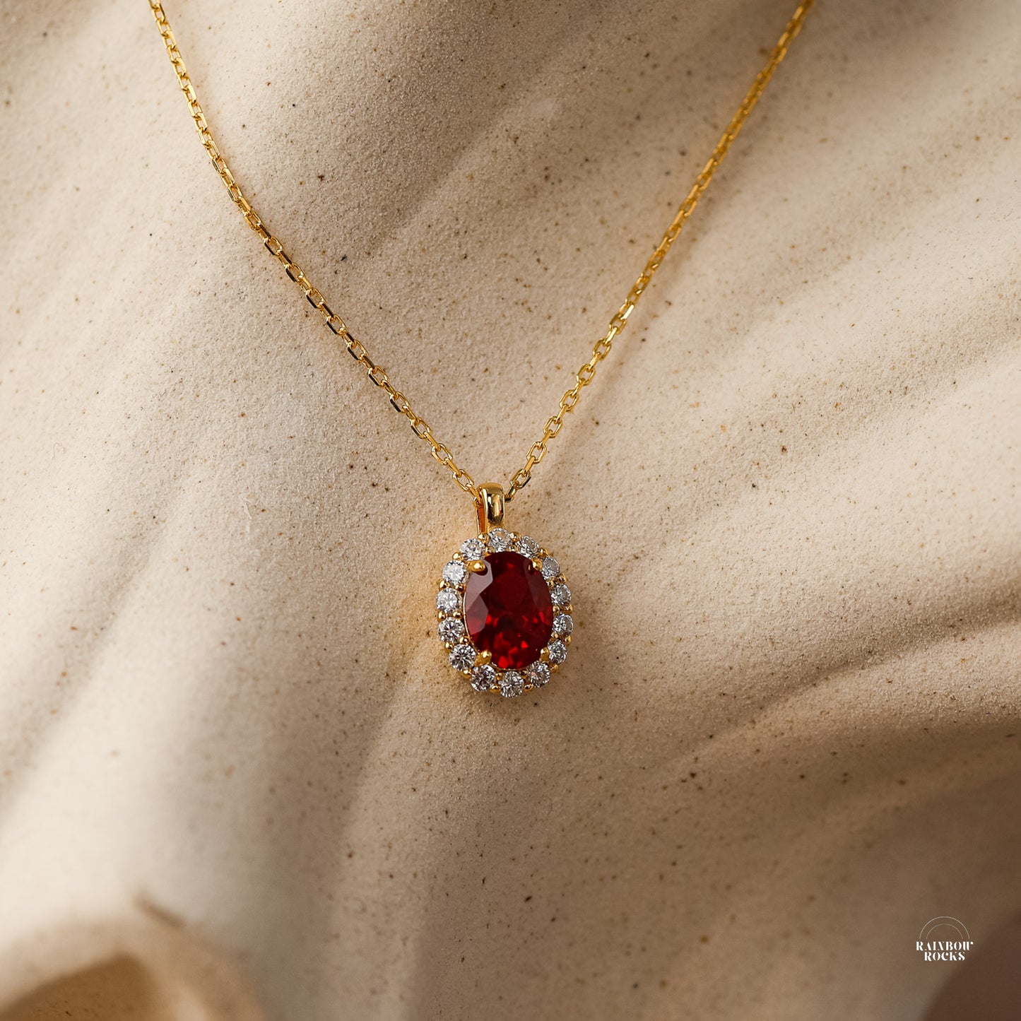 Odessa Genuine Ruby Necklace 14K Gold Vermeil