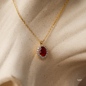 Odessa Genuine Ruby Necklace 14K Gold Vermeil - Rainbow Rocks Jewellery