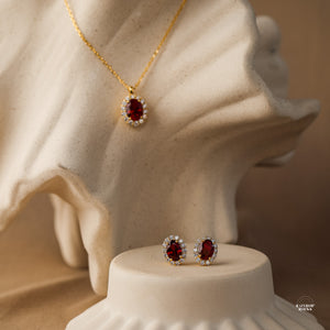 Odessa Genuine Ruby Necklace 14K Gold Vermeil - Rainbow Rocks Jewellery