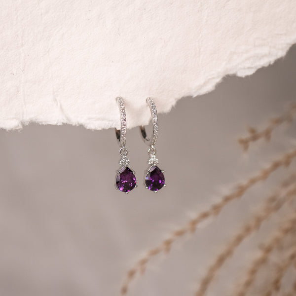 Layla Amethyst Hoop Earrings - Rainbow Rocks Jewellery