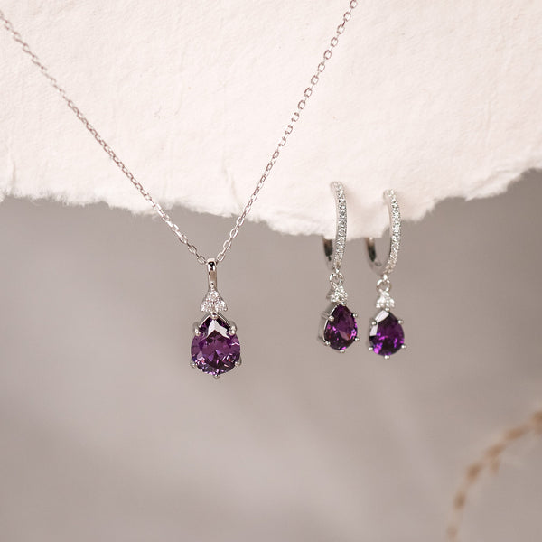 Layla Amethyst CZ Jewellery Set - Rainbow Rocks Jewellery