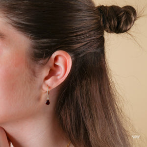Layla Garnet Birthstone Hoop Earrings 14K Gold Vermeil - Rainbow Rocks Jewellery