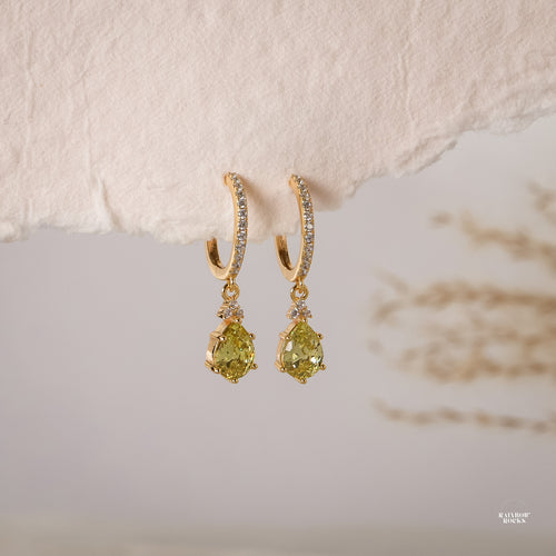 Peridot Hoop Earrings - Rainbow Rocks Jewellery