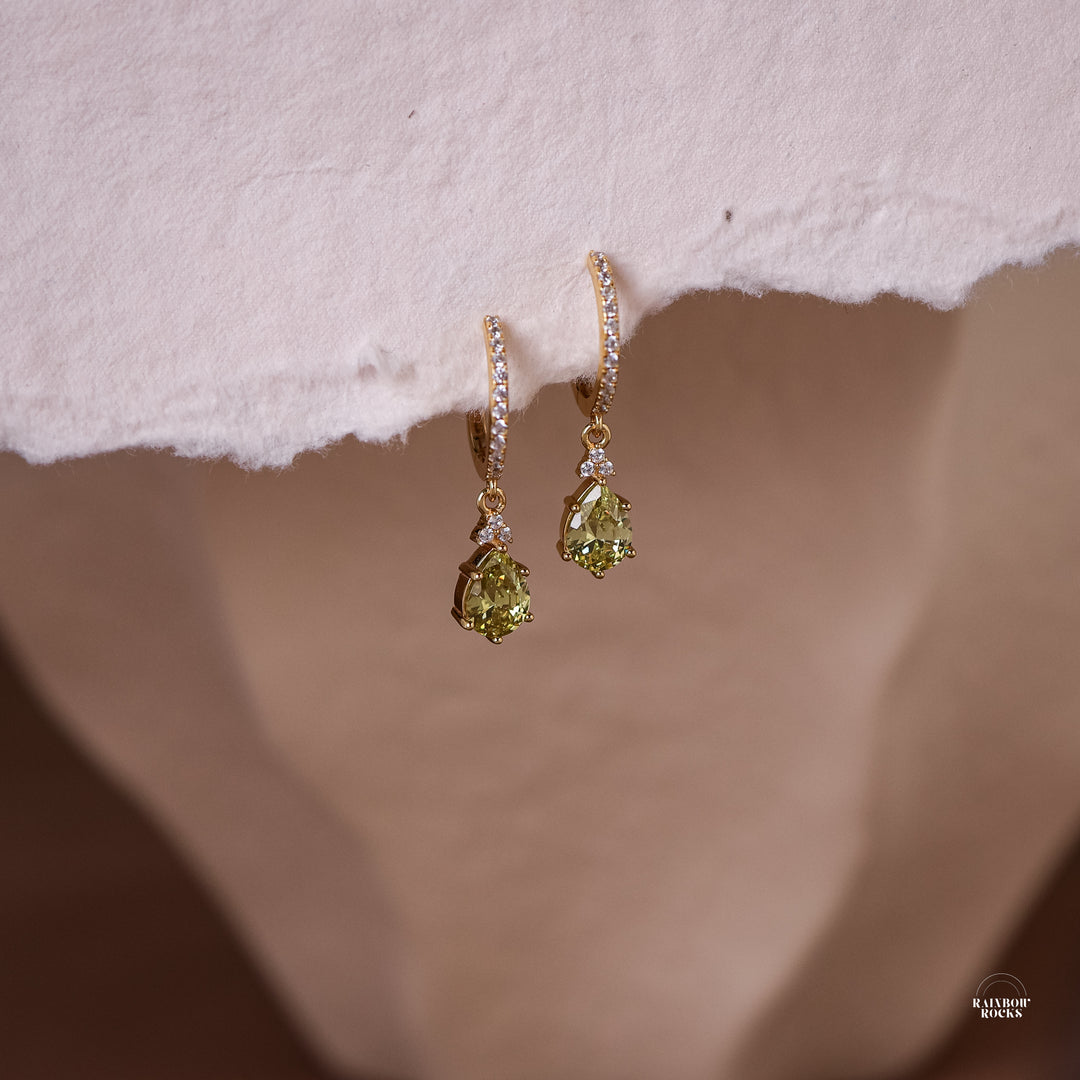 Peridot Hoop Earrings - Rainbow Rocks Jewellery