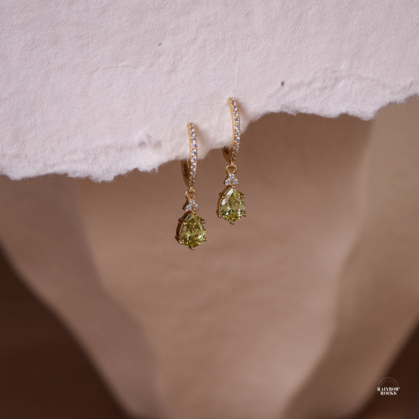 Peridot Hoop Earrings - Rainbow Rocks Jewellery