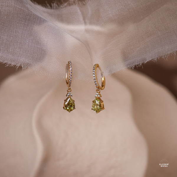 Peridot Hoop Earrings - Rainbow Rocks Jewellery