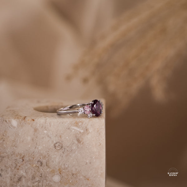 Olivia Amethyst Ring 14K Gold Vermeil / Sterling Silver - Rainbow Rocks Jewellery