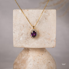 Odessa Amethyst Necklace 14K Gold Vermeil - Rainbow Rocks Jewellery