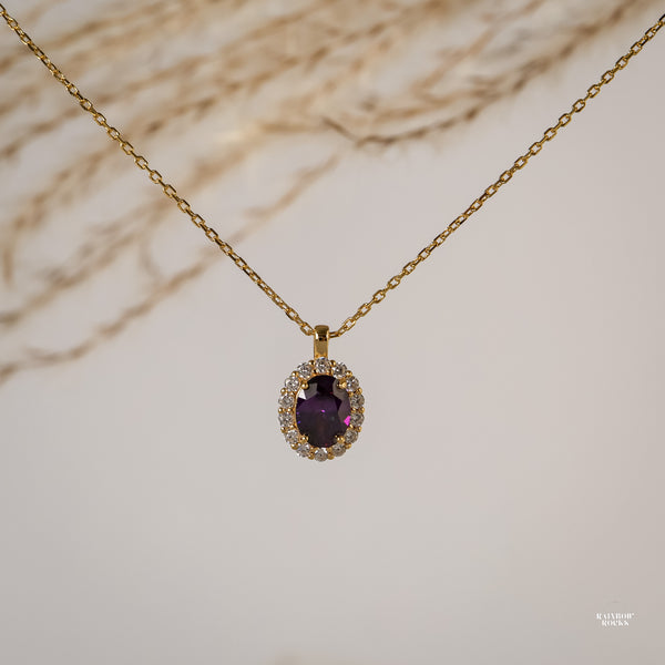Odessa Amethyst Necklace 14K Gold Vermeil - Rainbow Rocks Jewellery
