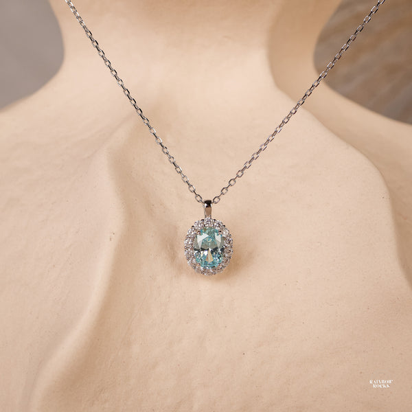 Odessa Aquamarine Birthstone Necklace 14K Gold Vermeil - Rainbow Rocks Jewellery