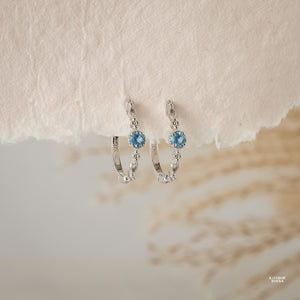 Holly Natural Blue Topaz Hoop Earrings - Rainbow Rocks Jewellery