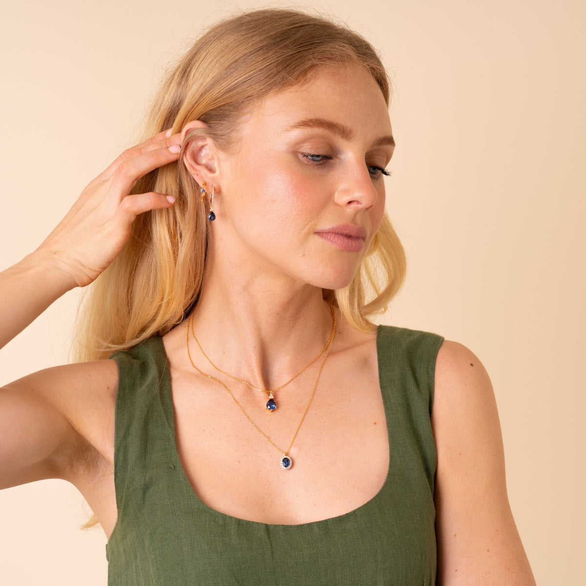 Layla Lab Blue Sapphire Jewellery Set - Rainbow Rocks Jewellery