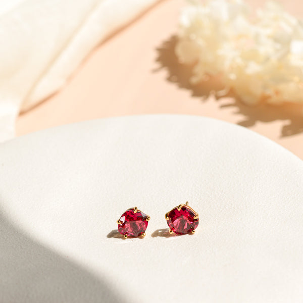 Ruby Necklace / Earrings Gold Vermeil - Rainbow Rocks Jewellery