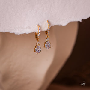 Layla Diamond Cz Hoop Earrings - Rainbow Rocks Jewellery