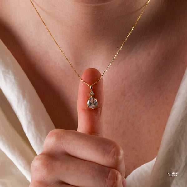 Layla Diamond Cz Necklace - Rainbow Rocks Jewellery
