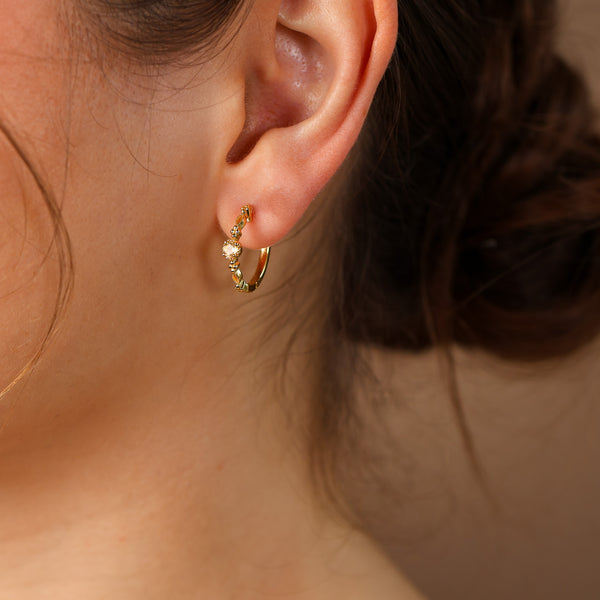 Holly Natural Citrine Hoop Earrings - Rainbow Rocks Jewellery