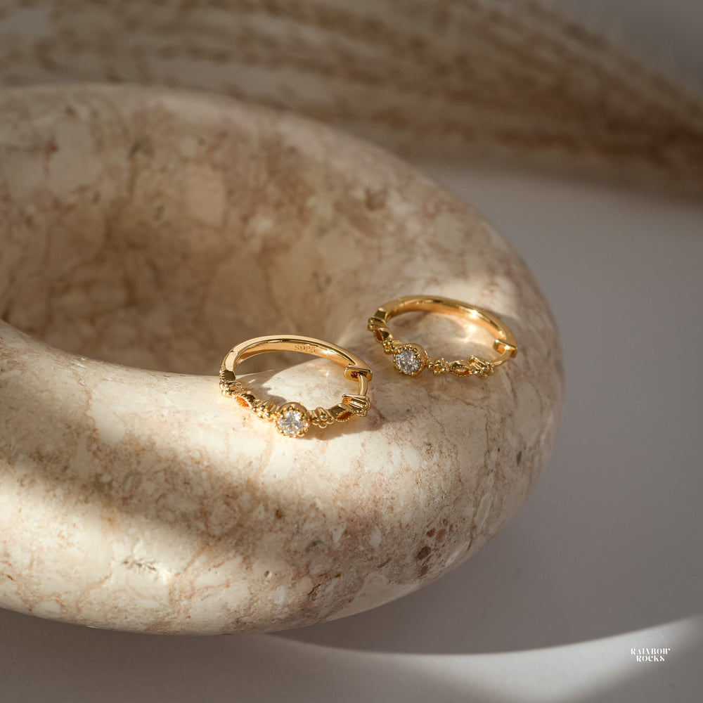 Holly Genuine Moissanite Hoop Earrings - Rainbow Rocks Jewellery