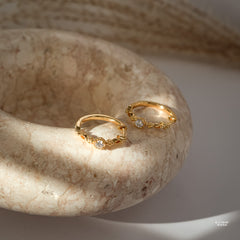 Holly Genuine Moissanite Hoop Earrings - Rainbow Rocks Jewellery