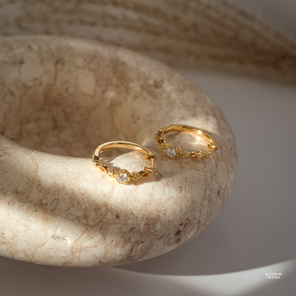 Holly Genuine Moissanite Hoop Earrings - Rainbow Rocks Jewellery