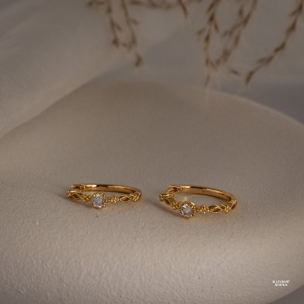 Holly Genuine Moissanite Hoop Earrings - Rainbow Rocks Jewellery
