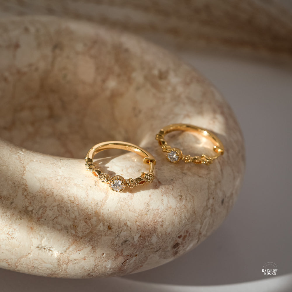 Holly Genuine Moissanite Hoop Earrings - Rainbow Rocks Jewellery
