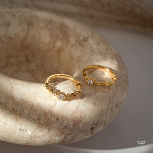 Holly Genuine Moissanite Hoop Earrings - Rainbow Rocks Jewellery