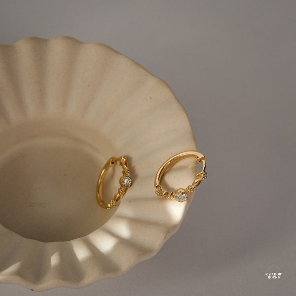 Holly Genuine Moissanite Hoop Earrings - Rainbow Rocks Jewellery