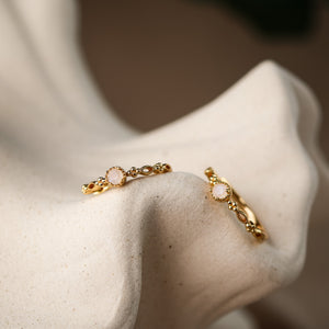 Holly Natural Moonstone Hoop Earrings - Rainbow Rocks Jewellery