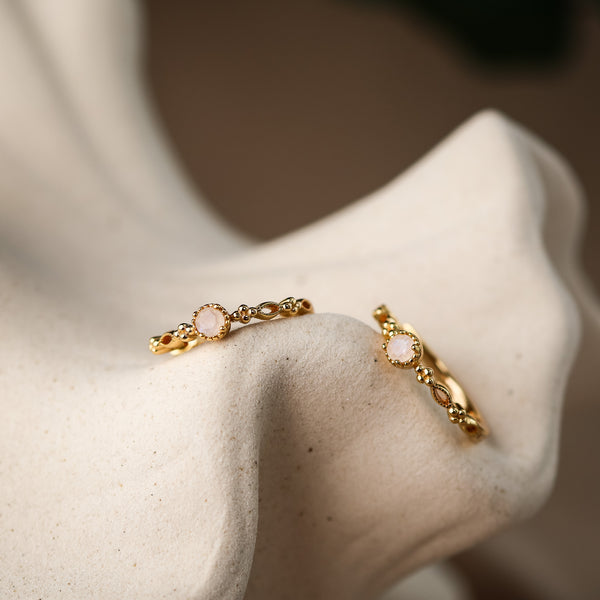 Holly Natural Moonstone Hoop Earrings - Rainbow Rocks Jewellery