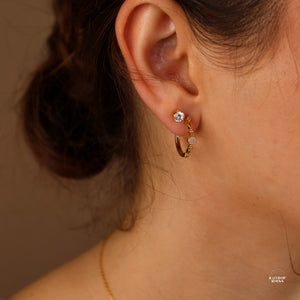 Holly Natural Moonstone Hoop Earrings - Rainbow Rocks Jewellery