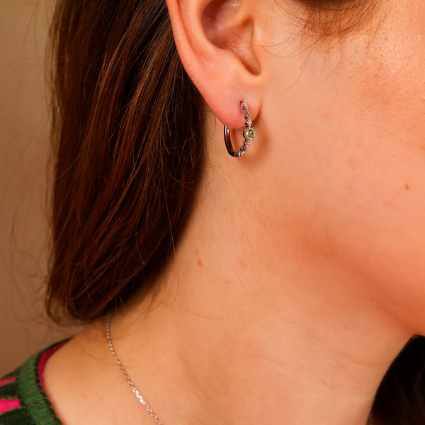 Holly Natural Moonstone Hoop Earrings - Rainbow Rocks Jewellery