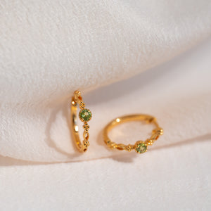 Holly Natural Peridot Hoop Earrings - Rainbow Rocks Jewellery
