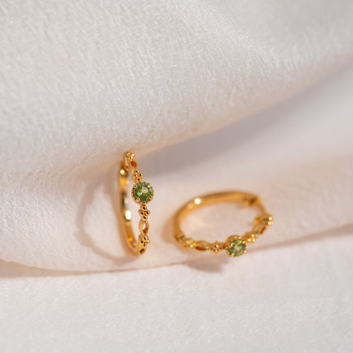 Holly Natural Peridot Hoop Earrings - Rainbow Rocks Jewellery