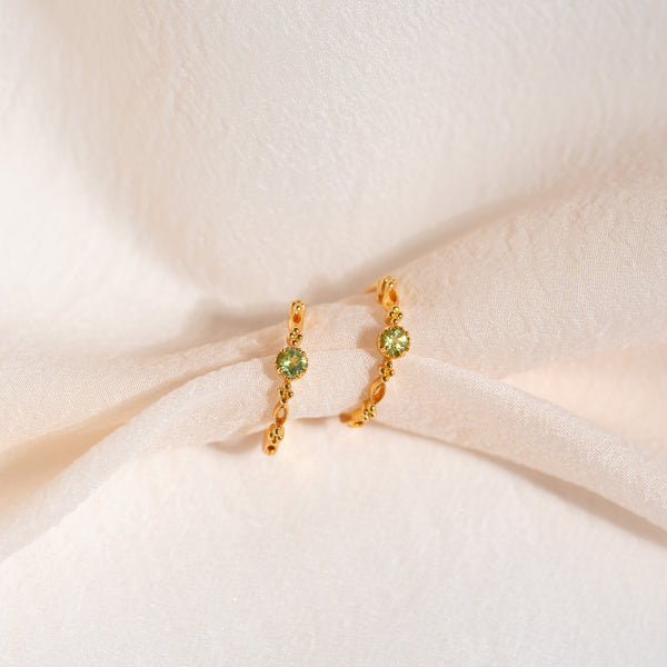 Holly Natural Peridot Hoop Earrings - Rainbow Rocks Jewellery
