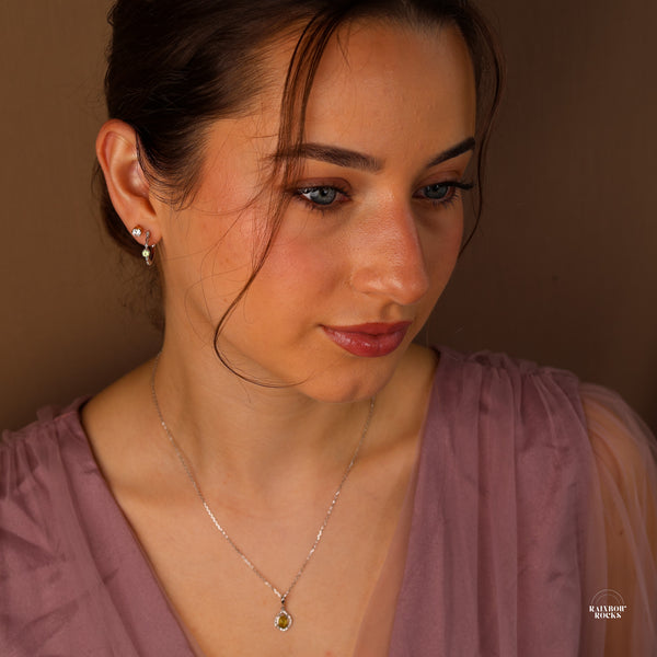 Holly Natural Peridot Hoop Earrings - Rainbow Rocks Jewellery