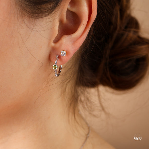 Holly Natural Blue Topaz Hoop Earrings - Rainbow Rocks Jewellery