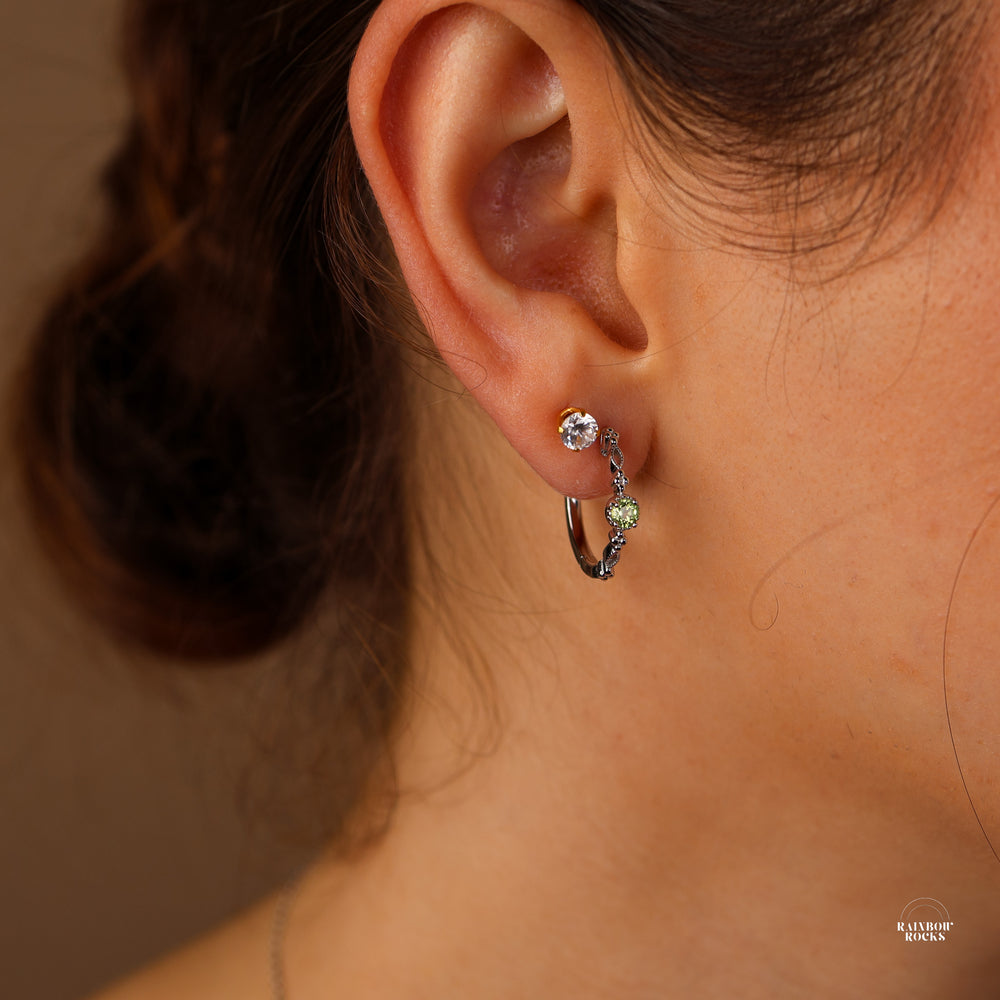 Holly Natural Peridot Hoop Earrings - Rainbow Rocks Jewellery