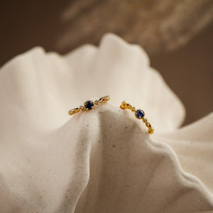 Holly Natural Blue Sapphire Hoop Earrings - Rainbow Rocks Jewellery